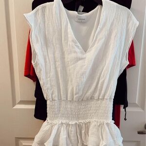Adrienne White Ruffled Dress